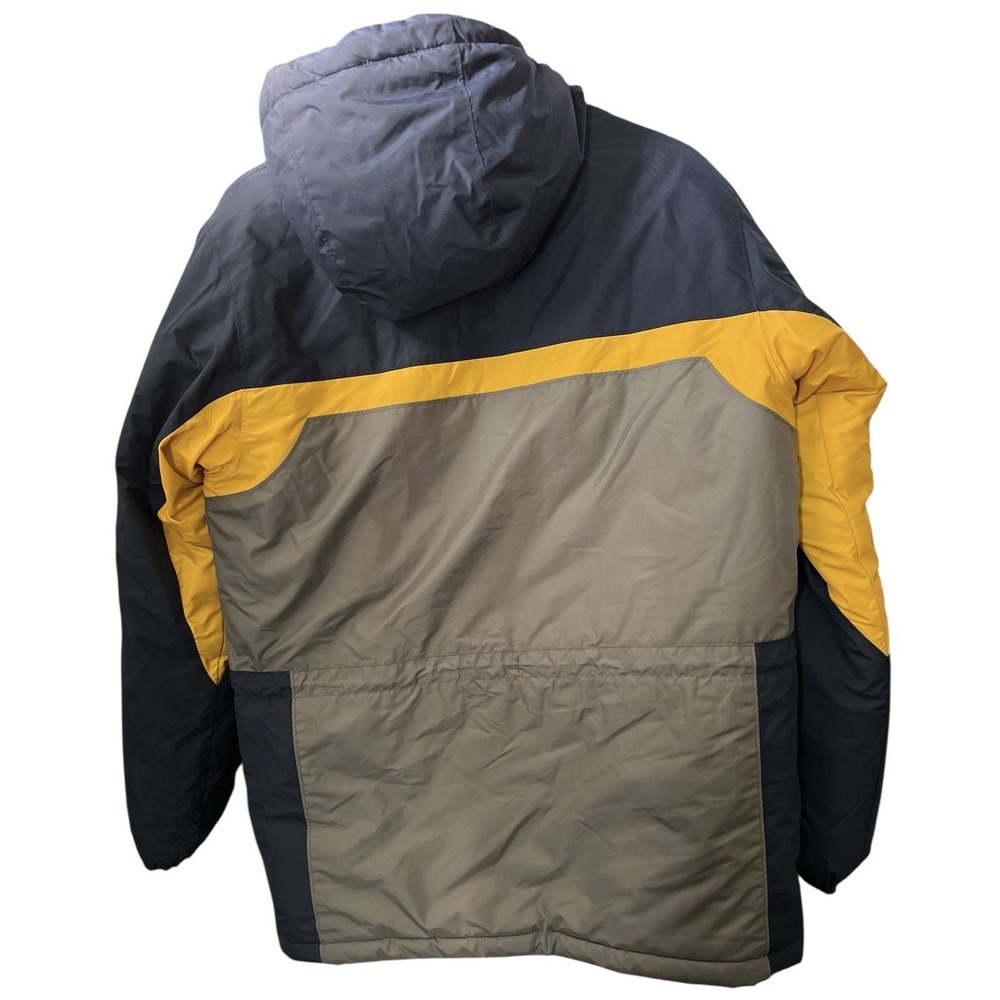 Columbia‎ Youth 18/20 Hooded Rain Jacket Navy Gray Yellow Waterproof Coat - Picture 5 of 6